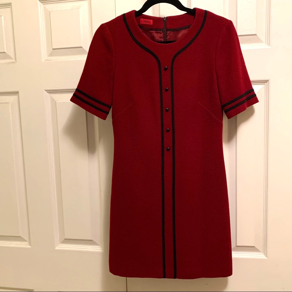 HUGO BOSS Red Wool Dress